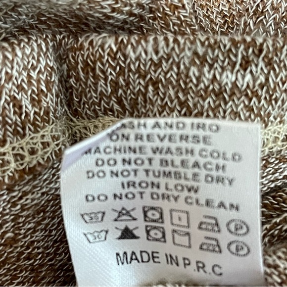 Oeuvre Split Flared Sleeve Pearl Embellished Taupe Sweater S Marled - Picture 9 of 9